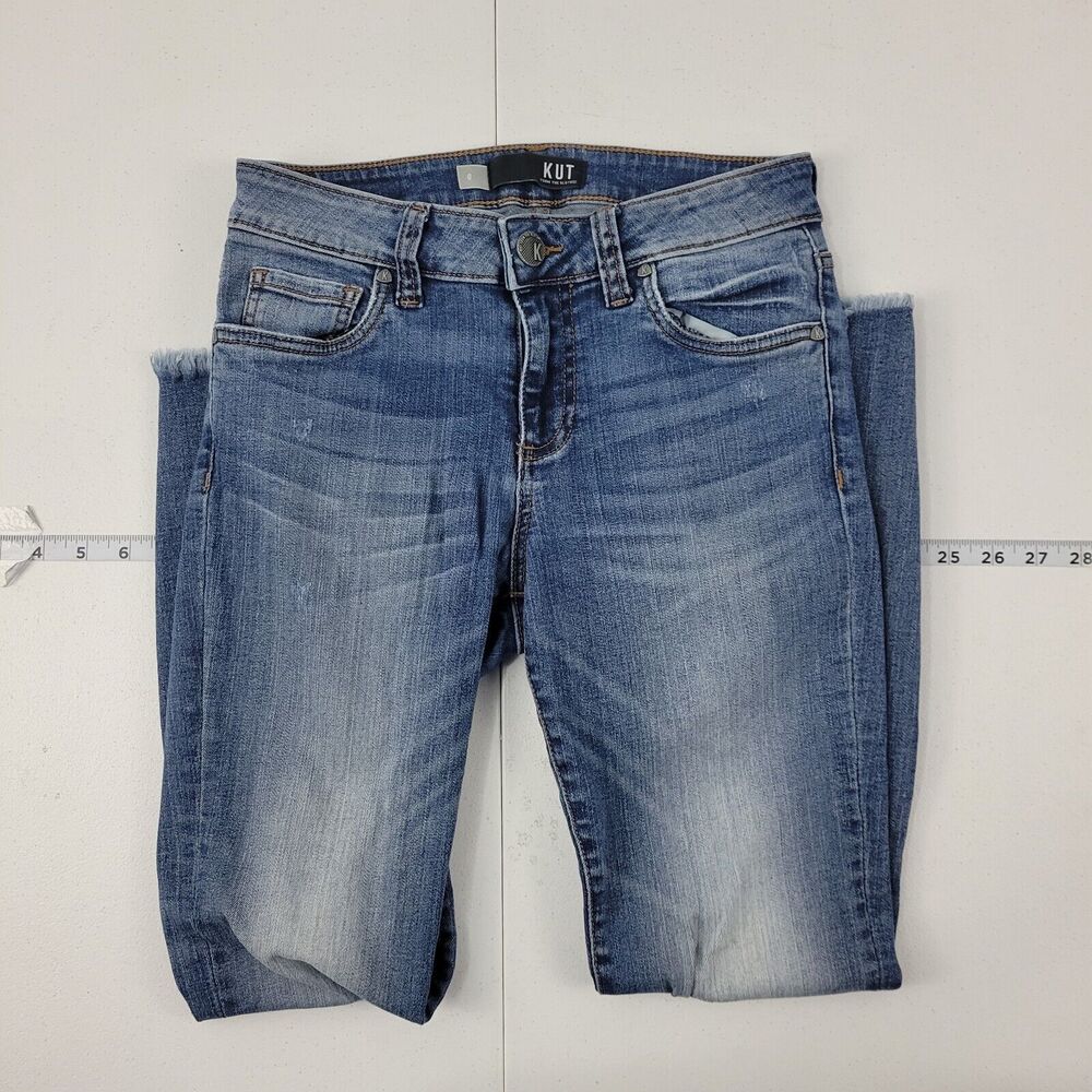 Kut Form the Kloth Connie ankle skinny 0 womens 2395 blue denim 27x27